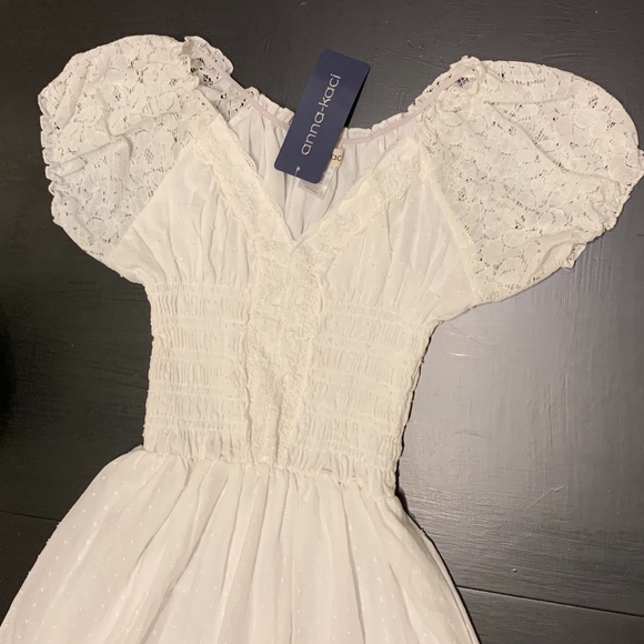 Sold! Anna Kaci Bohemian Lace Trim Peasant Dress S - Picture 5 of 8